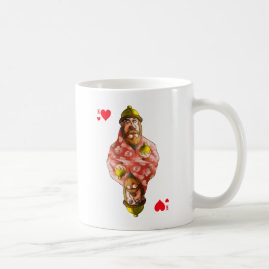 Mug avec une figure de la carte roi des coeurs (Droite)