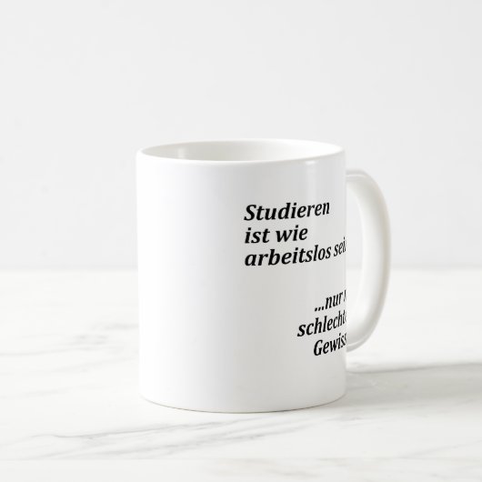 Mug "Avec une mauvaise conscience" (Devant droit)