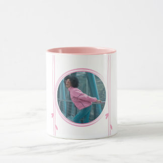 Mug avec une touche rose et une photo personnalisé