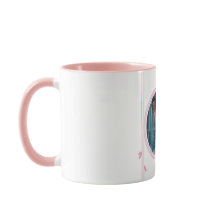Mug avec une touche rose et une photo personnalisé