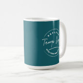 Mug Avec votre logo d'entreprise, Turquoise sombre (Devant droit)