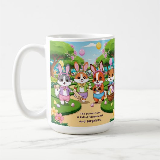 Mug Aventura Kawaii de Pascua – Animalitos Exploradore (Gauche)