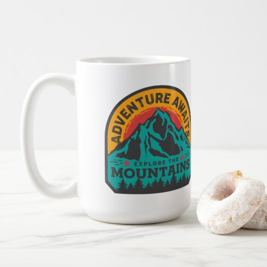 Mug Aventure Await - Explorez les montagnes (Avec donut)
