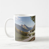 Mug Aventure Await Wanderlust Travel Mountain Custom (Gauche)