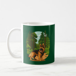 Mug Aventure de chien berger allemand en forêt