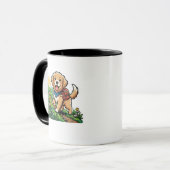Mug Aventure de chiot Retriever doré de randonnée mign (Devant gauche)