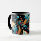 Mug Aventure de fusée cosmique vibrante (Devant gauche)