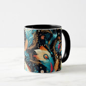 Mug Aventure de fusée cosmique vibrante (Devant droit)
