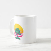 Mug Aventure de l'arbre au coucher du soleil rétro (Devant gauche)