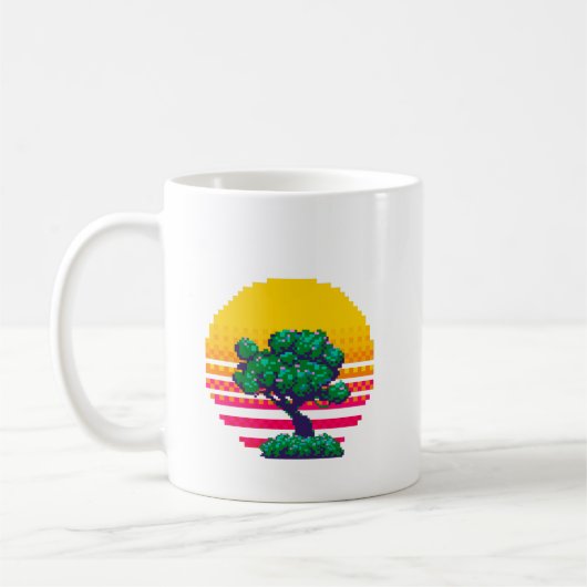 Mug Aventure de l'arbre au coucher du soleil rétro (Gauche)