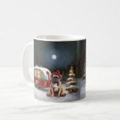 Mug Aventure de Noël de la caravane de Boxer en hiver (Devant gauche)