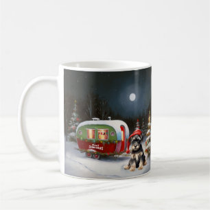 Mug Aventure de Noël de la caravane de Schnauzer d'hiv