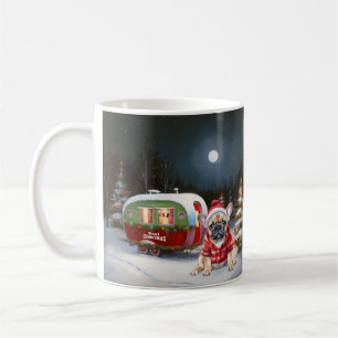 Mug Aventure de Noël en caravane avec un Bouledogue fr