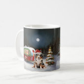 Mug Aventure de Noël en caravane de Berger Australien (Devant gauche)