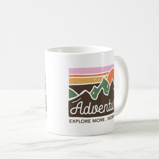 Mug Aventure Explorez Plus De Souci Moins (Devant droit)