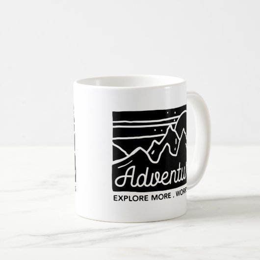 Mug Aventure Explorez Plus De Souci Moins (Devant droit)