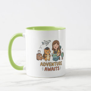 Mug Aventure félicité du chat roux attend Texte Journe