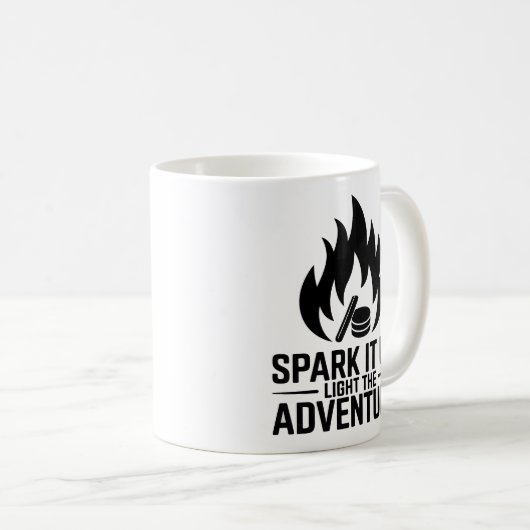 Mug Aventure Feu de feu de bois Flamme en plein air Gr (Devant droit)