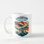 Mug Aventure prend l'avion Retro Voyage aérien (Gauche)