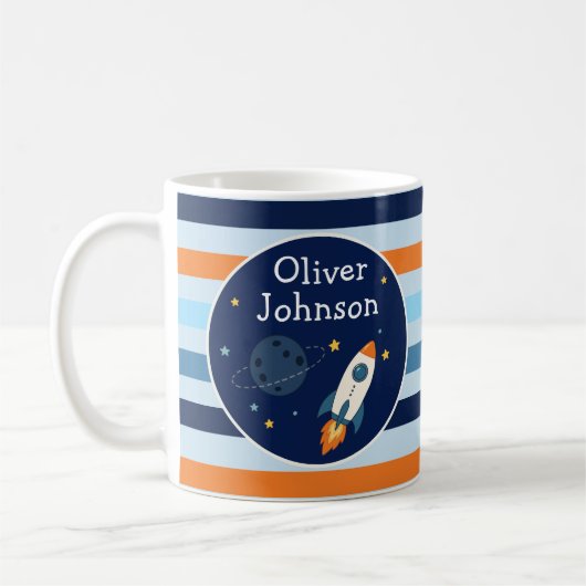 Mug Aventure spatiale avec fusée personnalisée (Gauche)
