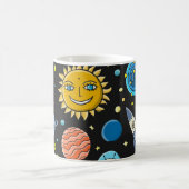 Mug Aventure spatiale : planètes, motif de fusées. (Centre)