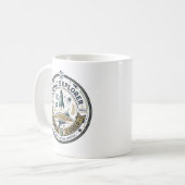 Mug Aventure spatiale rétro - Badge de fusée classique (Devant gauche)