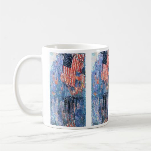 Mug Avenue dans la pluie par Frederick Childe Hassam (Gauche)