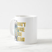 Mug Avertissement amical : 'Ne pique pas la blague drô (Devant gauche)
