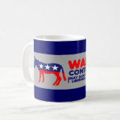 Mug Avertissement-Contient l'écrou-anti libéral (Devant gauche)