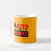 Mug Avertissement d'allergie aux arachides (Devant gauche)