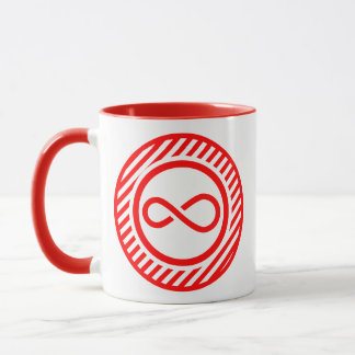 Mug Avertissement d'autisme Nœud Infini Rouge Blanc