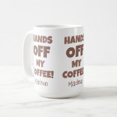 Mug Avertissement de café de nom personnalisé (Devant gauche)