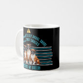 Mug Avertissement de drolage de chien de boxer drôle (Devant gauche)