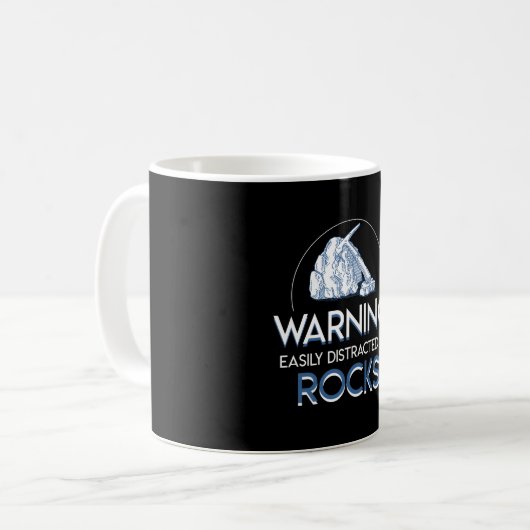 Mug Avertissement de la roche facilement distraite de (Devant gauche)