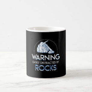 Mug Avertissement de la roche facilement distraite de