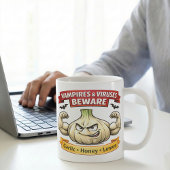 Mug Avertissement drôle à l'ail pour la saison effraya