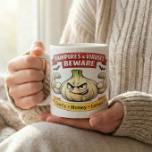 Mug Avertissement drôle à l'ail pour la saison effraya