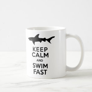 Mug Avertissement drôle de requin - gardez le calme e