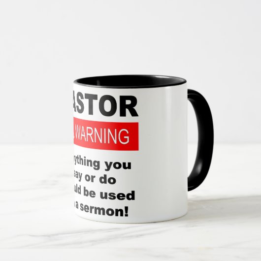 Mug Avertissement du pasteur (Devant droit)