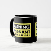 Mug Avertissement : Enceinte et hormonal (Devant gauche)