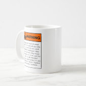 Mug Avertissement Étiquette Humour drôle (Devant gauche)
