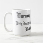 Mug Avertissement Grumpy Bowoman Femme Avec Des Bowles (Gauche)