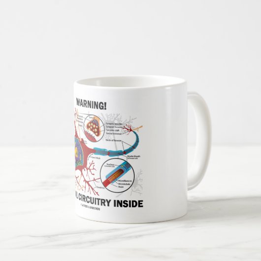 Mug Avertissement ! Intérieur neural de circuits (Devant droit)