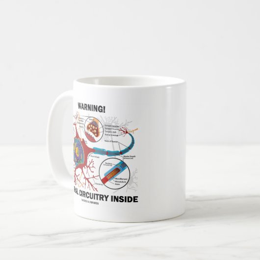 Mug Avertissement ! Intérieur neural de circuits (Devant gauche)