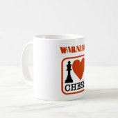 Mug Avertissement ! J'aime les échecs (Devant gauche)