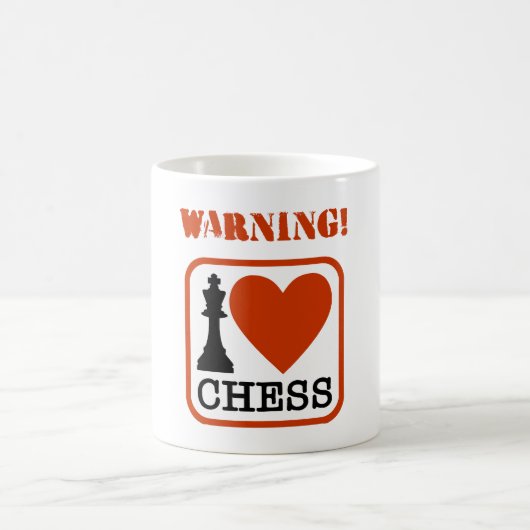 Mug Avertissement ! J'aime les échecs (Centre)