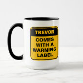 Mug Avertissement jaune étiquette signalisation de dan (Gauche)