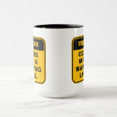 Mug Avertissement jaune étiquette signalisation de dan (Centre)
