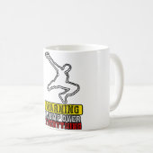 Mug Avertissement Je Saute Tout - Parc de Free Running (Devant droit)