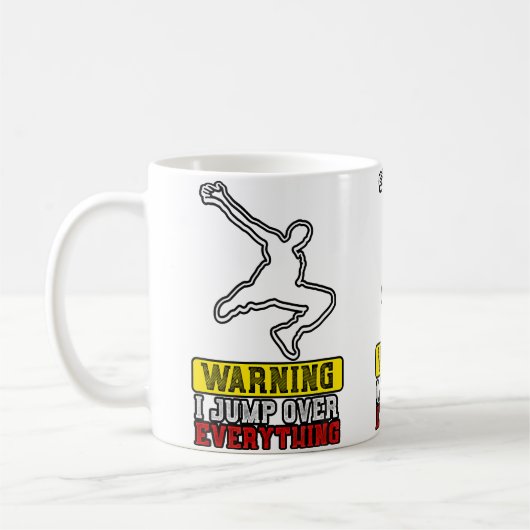 Mug Avertissement Je Saute Tout - Parc de Free Running (Gauche)